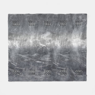 Aquarius Zodiac Sign Distressed Silver Steel Fleece Blanket