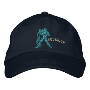 Aquarius Zodiac Sign Embroidery Jan 20 - Feb 18 Embroidered Hat