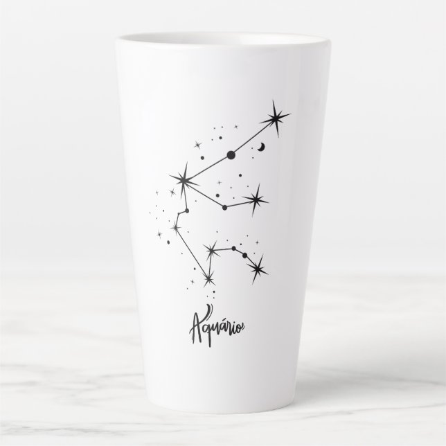 Aquarius Zodiac Sign Gift Aquarius astrology Latte Mug (Front)