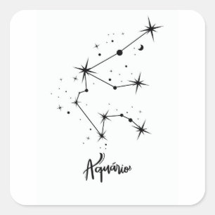Aquarius Zodiac Sign Gift Aquarius astrology Square Sticker