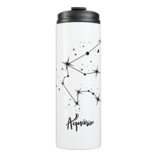 Aquarius Zodiac Sign Gift Astrological Sign Thermal Tumbler