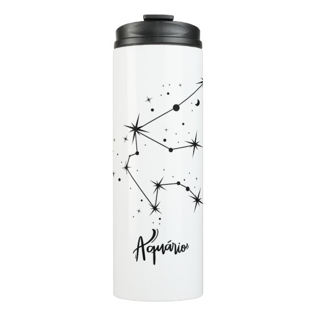 Aquarius Zodiac Sign Gift Astrological Sign Thermal Tumbler (Front)