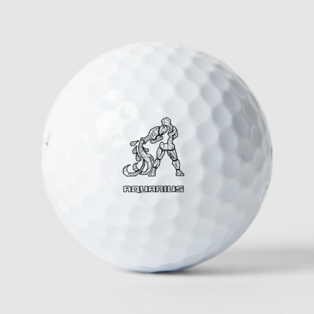 Aquarius Zodiac Sign Golf Balls (Front)
