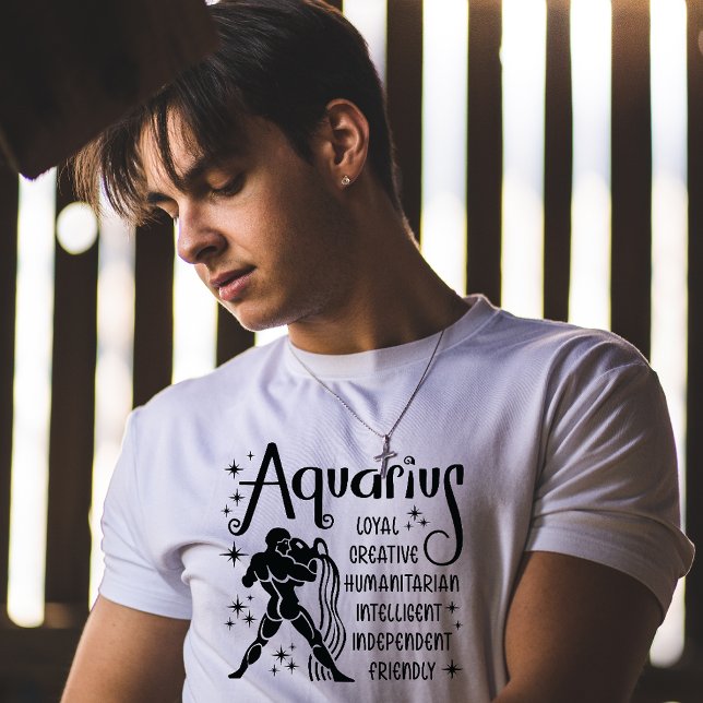 Aquarius Zodiac Sign Horoscope  Personality Traits T-Shirt (Creator Uploaded)