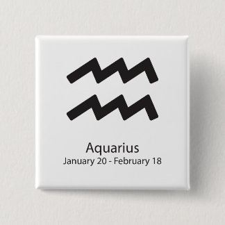 Aquarius Zodiac Sign January 20 - February 18 15 Cm Square Badge