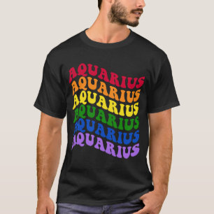 Aquarius Zodiac Sign LGBT Gay Pride LGBTQ Rainbow T-Shirt