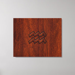 Aquarius Zodiac Sign Mahogany Style