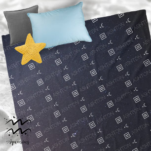 Aquarius Zodiac Sign Name Constellation Astrology  Fleece Blanket