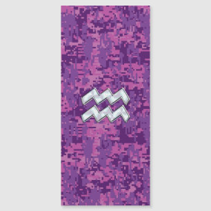 Aquarius Zodiac Sign on Pink Digital Camouflage