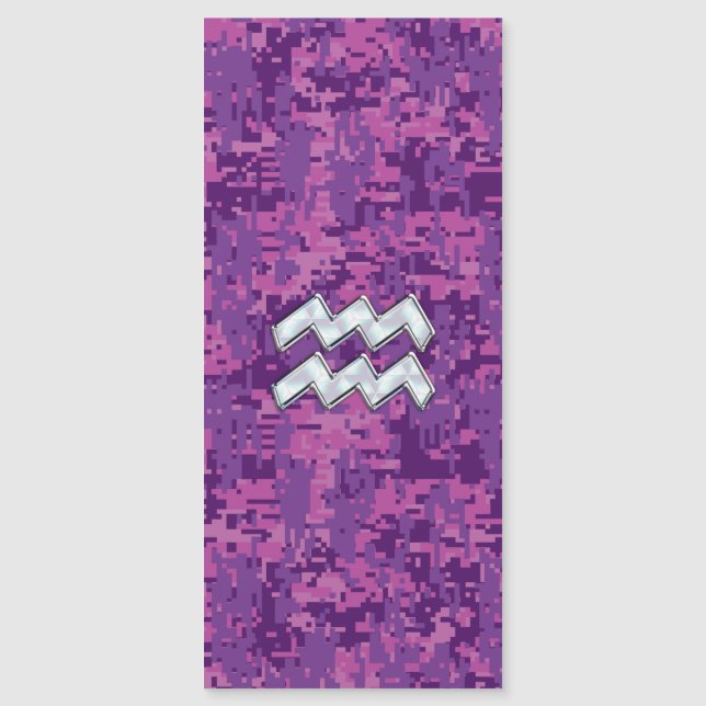 Aquarius Zodiac Sign on Pink Digital Camouflage (Front)