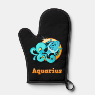 Aquarius zodiac sign oven mitt