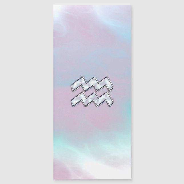 Aquarius Zodiac Sign Pastels Mother of Pearl Decor (Front)