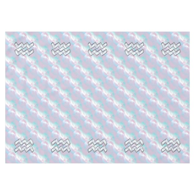 Aquarius Zodiac Sign Pastels Mother of Pearl Decor Tablecloth (Front (Horizontal))