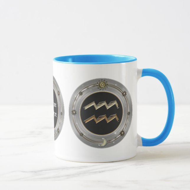 Aquarius Zodiac Sign Personalised Mugs (Right)