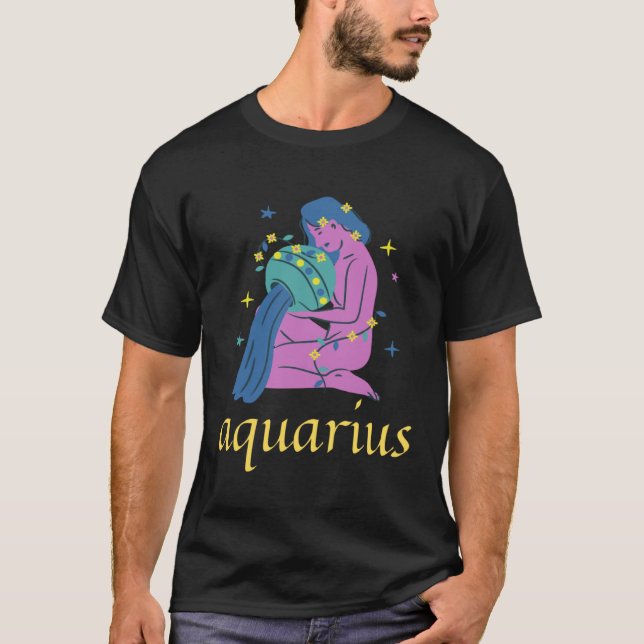 Aquarius Zodiac Sign s Astrology Horoscope T-Shirt (Front)
