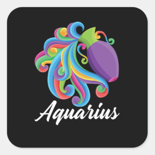 Aquarius Zodiac Sign Square Sticker
