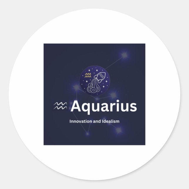 Aquarius Zodiac Sign Sticker  (Front)