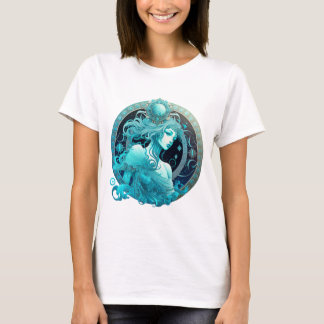 Aquarius Zodiac Sign Sublimation Design, Aquarius  T-Shirt