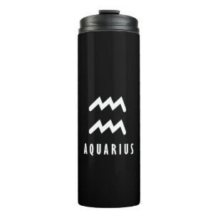 Aquarius zodiac sign thermal tumbler