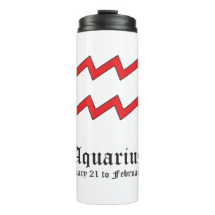 Aquarius zodiac sign thermal tumbler