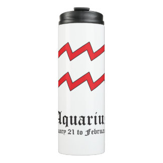 Aquarius zodiac sign thermal tumbler