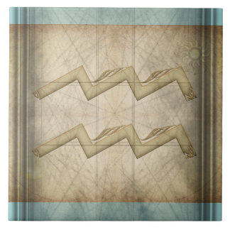 Aquarius Zodiac Sign Tile