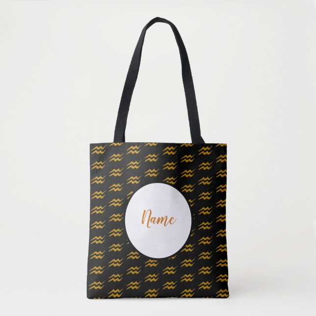 Aquarius Zodiac Sign Tote Bag (Front)