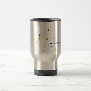 Aquarius Zodiac Sign Travel Coffee Mug