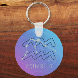 Aquarius Zodiac Star Sign Horoscope Constellation Key Ring