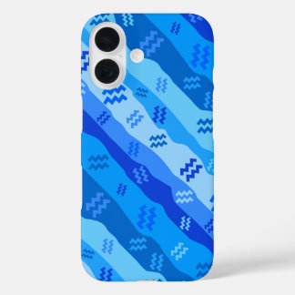 Aquarius Zodiac Stripes iPhone 16 Case