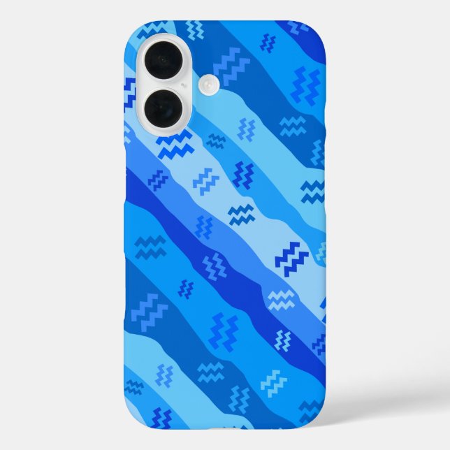 Aquarius Zodiac Stripes Case-Mate iPhone Case (Back)