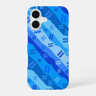 Aquarius Zodiac Stripes iPhone 16 Case
