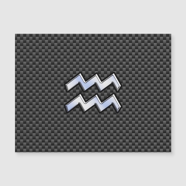 Aquarius Zodiac Symbol Carbon Fiber Decor (Front)