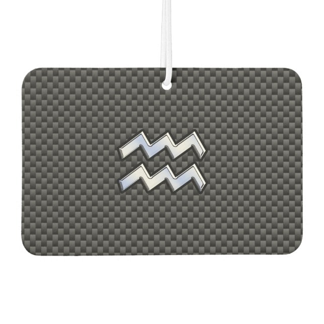 Aquarius Zodiac Symbol Carbon Fiber Decor Car Air Freshener (Front)
