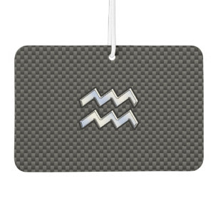 Aquarius Zodiac Symbol Carbon Fibre Decor Car Air Freshener