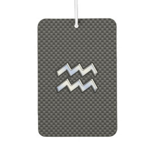 Aquarius Zodiac Symbol Carbon Fibre Decor Car Air Freshener