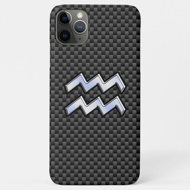 Aquarius Zodiac Symbol Carbon Fibre Decor Case-Mate iPhone Case (Back)