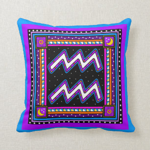 AQUARIUS ZODIAC SYMBOL CUSHION