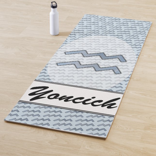 Aquarius Zodiac Symbol Element by K Yoncich Yoga Mat (In Situ)