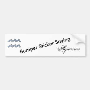 Aquarius Zodiac Symbol Element by Kenneth Yoncich Bumper Sticker