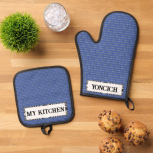 Aquarius Zodiac Symbol Element by Kenneth Yoncich Oven Mitt & Pot Holder Set
