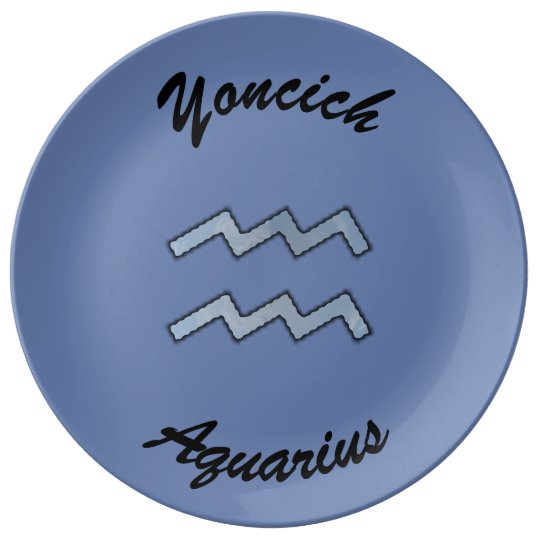 Aquarius Zodiac Symbol Element by Kenneth Yoncich Plate