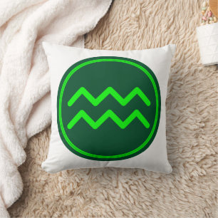 Aquarius Zodiac Symbol Green Mix Cushion