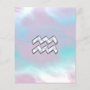 Aquarius Zodiac Symbol on Mother of Pearl Nacre Flyer