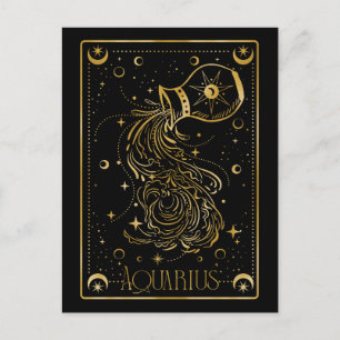 Aquarius zodiac symbol postcard