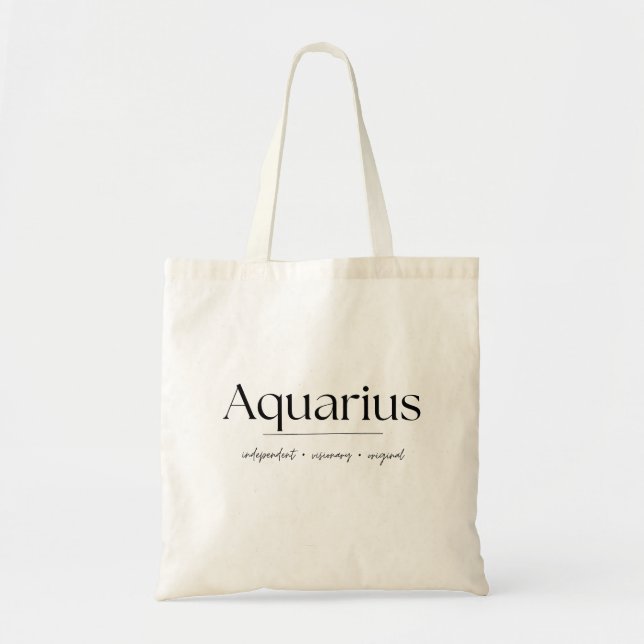 Aquarius Zodiac Tote Bag (Front)