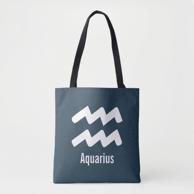 Aquarius Zodiac Traits Minimal Astrology Tote Bag (Front)