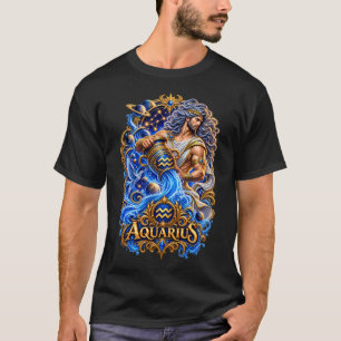 Aquarius Zodiac Water Bearer – Celestial Astrology T-Shirt