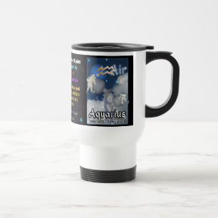 Aquarius Zodiac white travel Mug