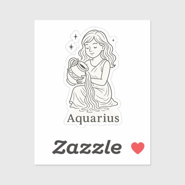 Aquarius Zodiac Woman Sticker (Sheet)
